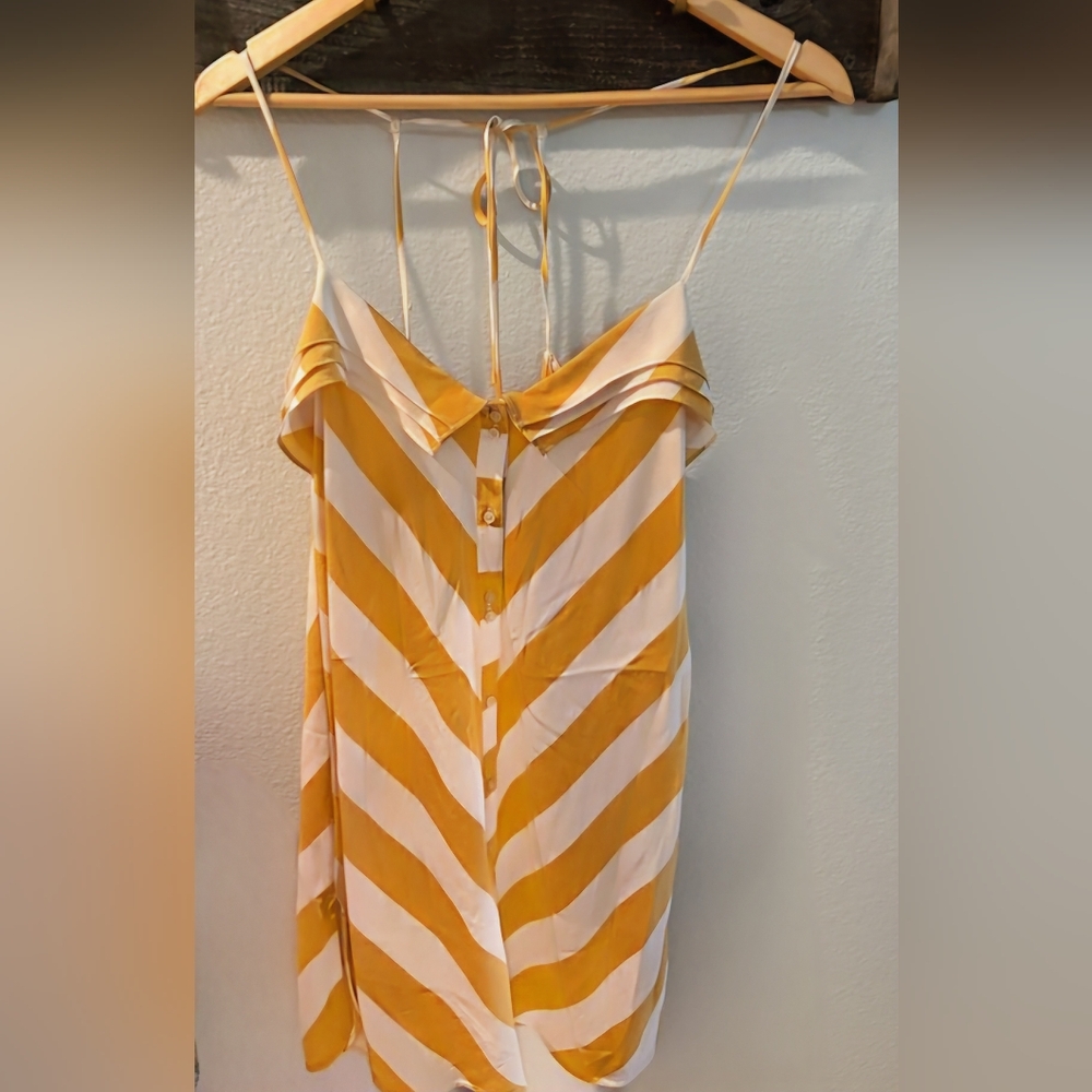 Quiksilver Yellow and White Striped Camisole